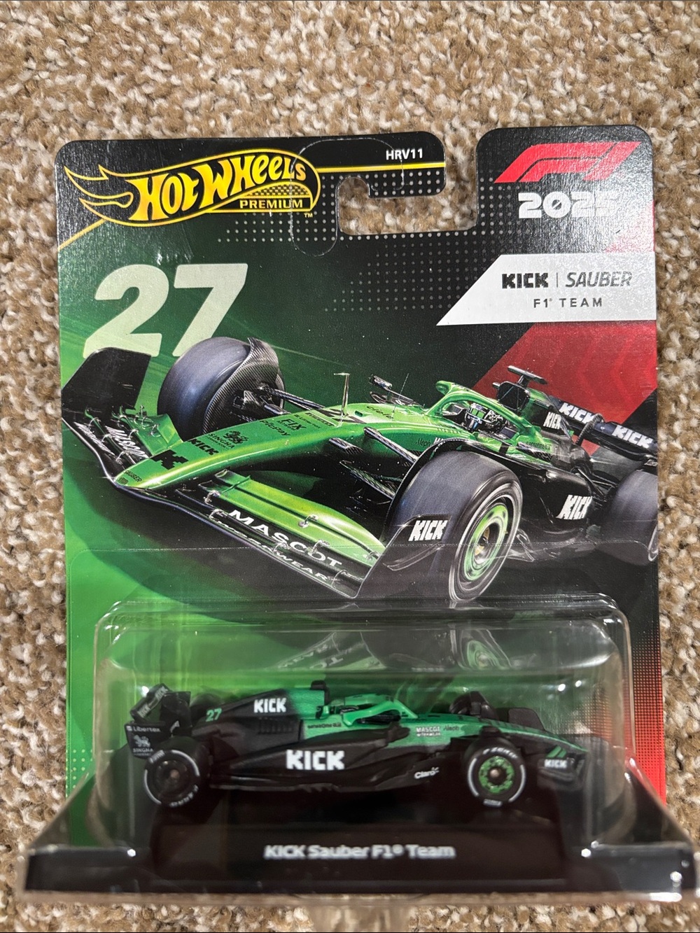 2025 F1 Hot Wheels Premium Formula 1 Kick Sauber F1 Team- #27 Nico Hulkenburg